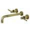 Kingston Brass Roman Tub Faucet, Antique Brass, Wall Mount KS8023DL - alternate 1